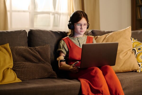 Communicating in video chat at home